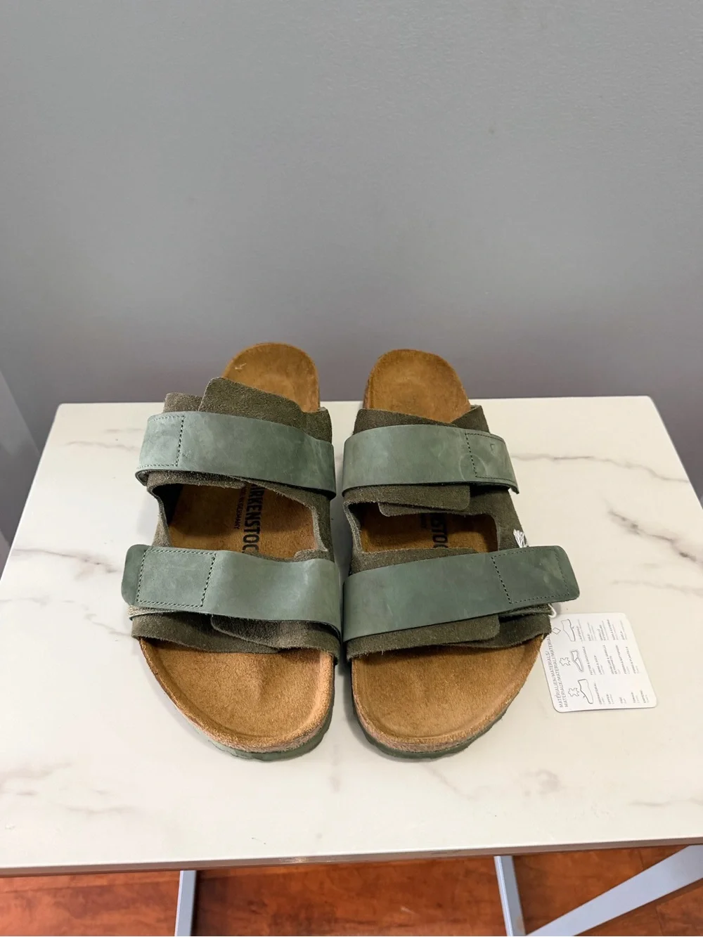 Birkenstock Green Suede Double-Strap Sandals